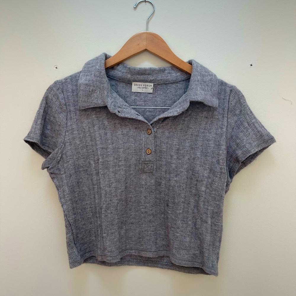 Dress Forum knit collared crop top
